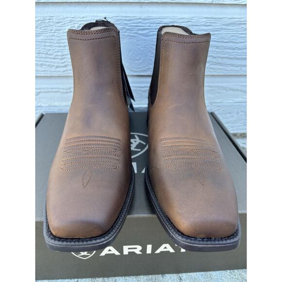Ariat Booker Ultra Square Toe Mens Size 7.5 EE Oily Distressed Tan Chelsea Boots main image 8